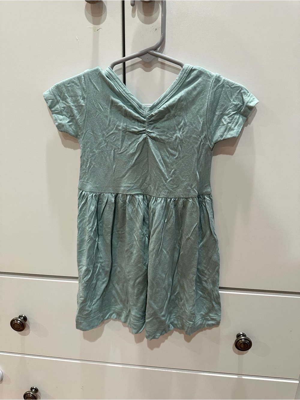 kate quinn sage Short Sleeve Gathered Waist Dress